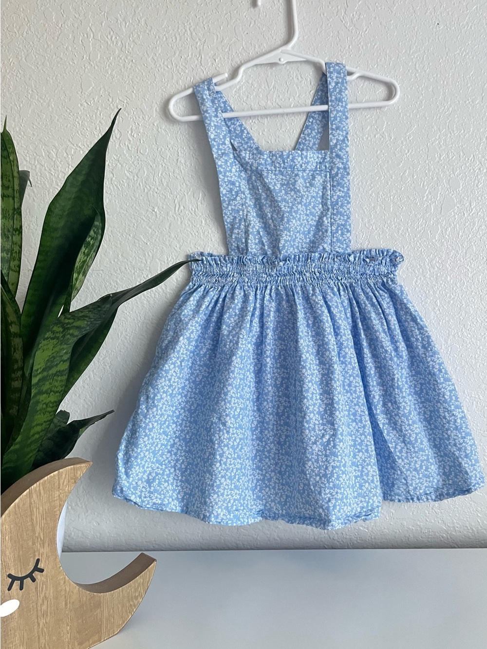 Edgehill Collection Light Blue Floral Pinafore Skirt